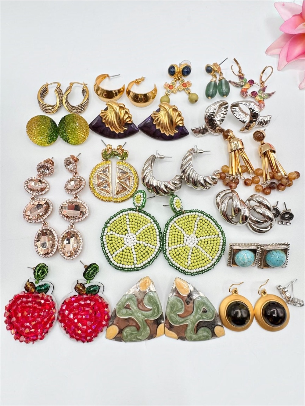 Pierced Earring Lot Costume Jewelry Mixed Styles Vintage To Now Reseller 20 Pair